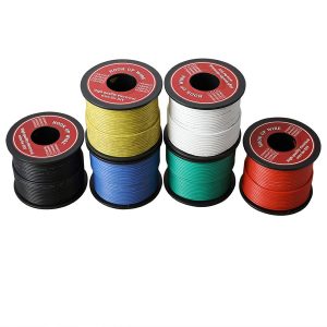 60m/lot 196ft Hook-up Stranded Wire 22 AWG UL3132 Flexible Silicone Electrical Wire Rubber Insulated Tinned Copper 300V 6 Colors