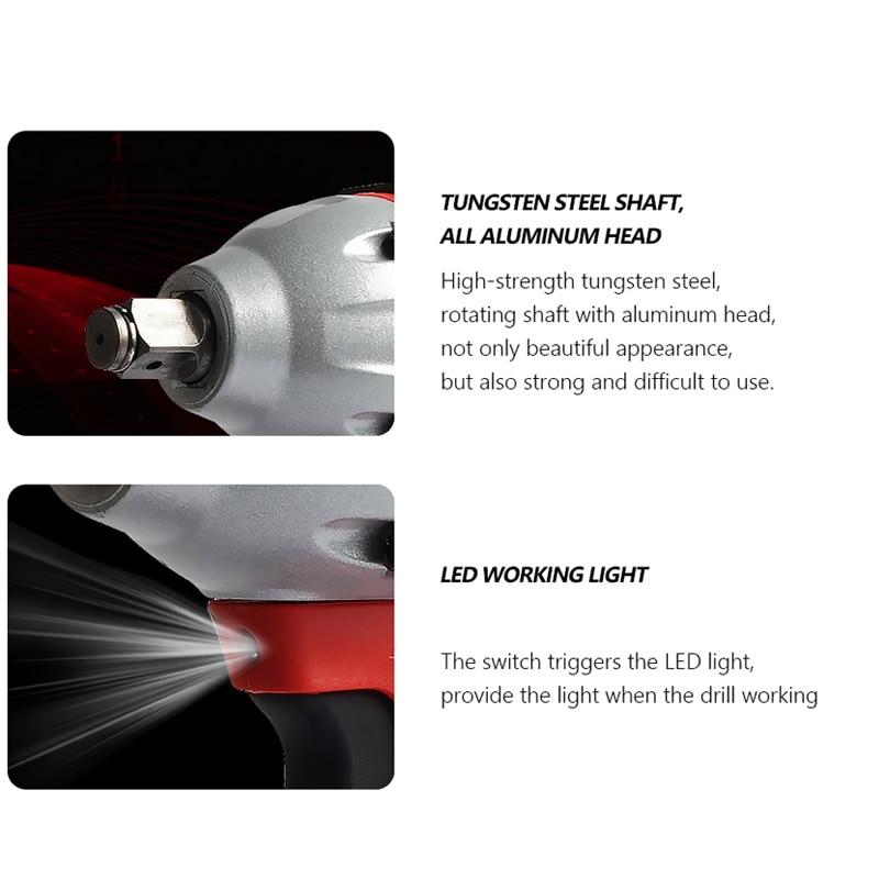 WOSAI 20V Brushless Electric Wrench Impact Wrench Socket Wrench 320N.m 4.0AH Li Battery Hand Drill Installation Power Tools - Image 2